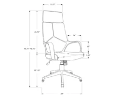 White & Gray Executive Office Chair -DHP SHOP 810512972 11