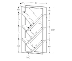 Brown 5-Shelf Slanted Bookcase -DHP SHOP 810512985 3