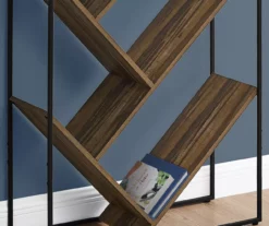 Brown 5-Shelf Slanted Bookcase -DHP SHOP 810512985 4