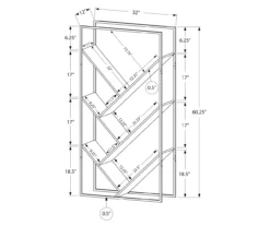 Gray 5-Shelf Slanted Bookcase -DHP SHOP 810512987 3