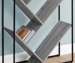 Gray 5-Shelf Slanted Bookcase -DHP SHOP 810512987 4
