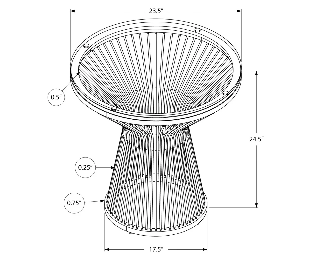 Silver Hourglass End Table 5 Silver Hourglass End Table - Image 5