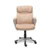 Fawn Tan Linen Executive Office Chair