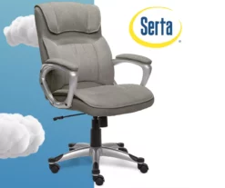 Glacial Gray Linen Executive Office Chair -DHP SHOP 810513550