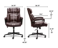 Hannah Brown Bonded Leather Office Chair 39 Hannah Brown Bonded Leather Office Chair -DHP SHOP 810513551 3