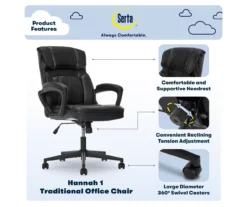 Hannah Black Bonded Leather Office Chair -DHP SHOP 810513552 A0 2