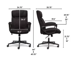 Hannah Charcoal Gray Microfiber Office Chair -DHP SHOP 810513553 3