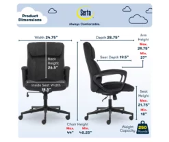 Hannah Charcoal Gray Microfiber Office Chair -DHP SHOP 810513553 A0 3