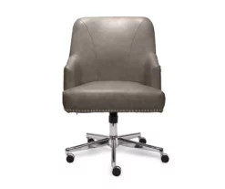 Leighton Gray Memory Foam Bonded Leather Office Chair