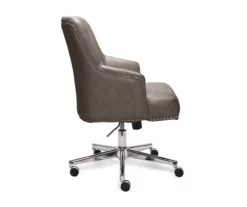Leighton Gray Memory Foam Bonded Leather Office Chair 16 Leighton Gray Memory Foam Bonded Leather Office Chair -DHP SHOP 810513560 12