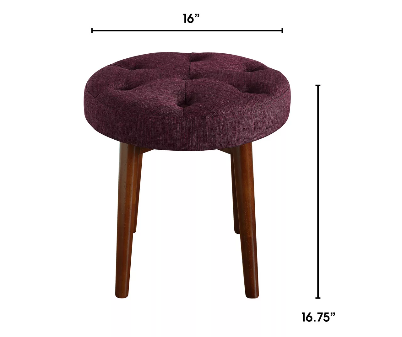 Penelope Eggplant Tufted Stool 5 Penelope Eggplant Tufted Stool - Image 5