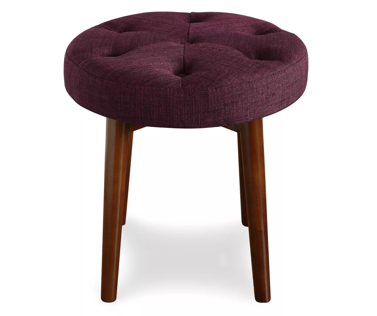Penelope Eggplant Tufted Stool 2 Penelope Eggplant Tufted Stool - Image 2