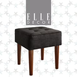 Aria Charcoal Grey Tufted Stool -DHP SHOP 810513578
