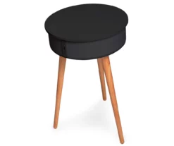 Black End Table With Bluetooth Speaker & USB Port -DHP SHOP 810513609 3 1