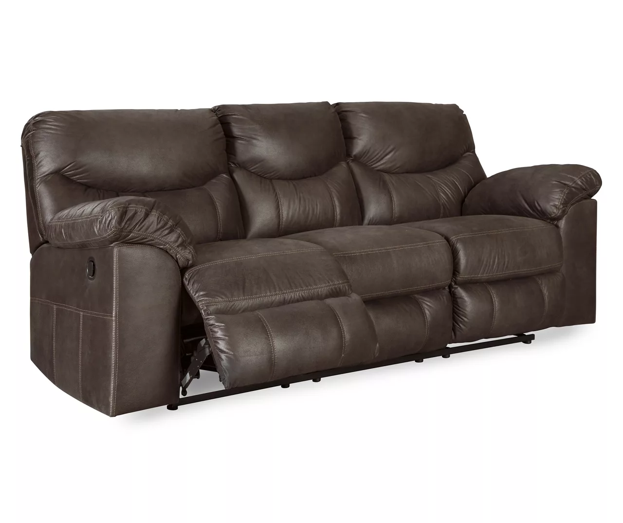 Boxberg Teak Faux Leather Reclining Sofa 2 Boxberg Teak Faux Leather Reclining Sofa - Image 2
