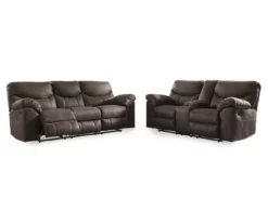 Boxberg Teak Faux Leather Reclining Sofa 9 Boxberg Teak Faux Leather Reclining Sofa -DHP SHOP 810519659 810519658