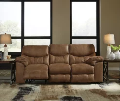Boxberg Bark Faux Leather Reclining Sofa -DHP SHOP 810519664 2