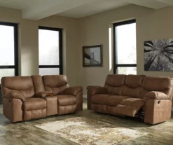 Boxberg Bark Faux Leather Reclining Console Loveseat 10 Boxberg Bark Faux Leather Reclining Console Loveseat -DHP SHOP 810519664 810519667 1