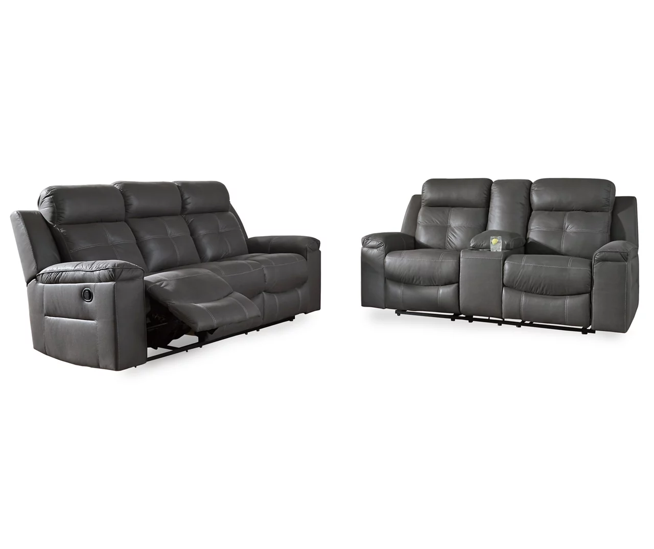 Jesolo Gray Reclining Console Loveseat 2 Jesolo Gray Reclining Console Loveseat - Image 2