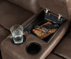 Jesolo Coffee Brown Reclining Console Loveseat -DHP SHOP 810519673 3