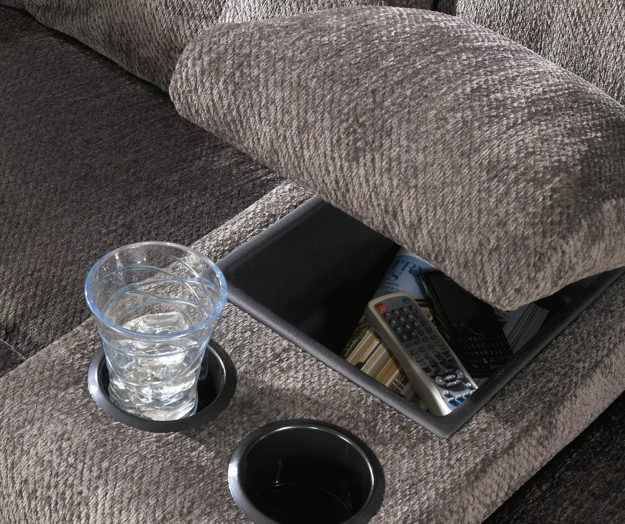 Acieona Slate Reclining Console Loveseat 4 Acieona Slate Reclining Console Loveseat - Image 4