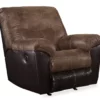 Follett Coffee Faux Leather Rocker Recliner