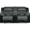 Earhart Faux Leather Reclining Console Loveseat