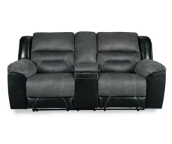 Earhart Faux Leather Reclining Console Loveseat