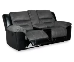 Earhart Faux Leather Reclining Console Loveseat -DHP SHOP 810519695 4