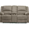 Draycoll Pewter Reclining Console Loveseat