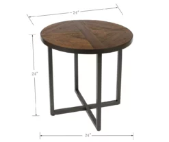 Scranton Antique Pine Round End Table -DHP SHOP 810519909 2