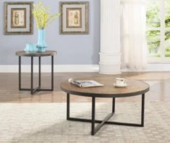 Scranton Antique Pine Round End Table -DHP SHOP 810519909 5