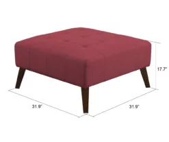 Jasper Brick Red Square Ottoman -DHP SHOP 810519915 2