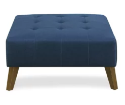 Jasper Navy Peacock Square Ottoman
