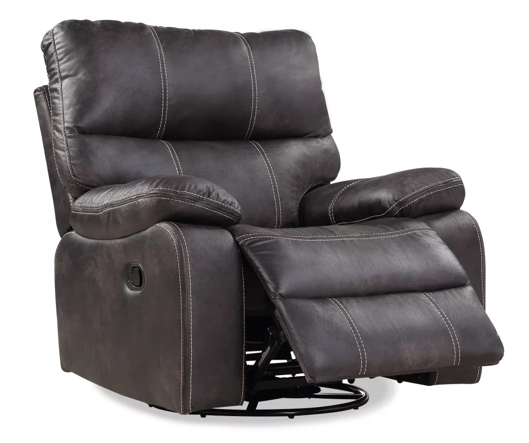 New Albany Dark Graphite Leather Look Micro Suede Swivel Reclining Glider 1 New Albany Dark Graphite Leather Look Micro Suede Swivel Reclining Glider