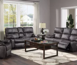 New Albany Dark Graphite Leather Look Micro Suede Swivel Reclining Glider 13 New Albany Dark Graphite Leather Look Micro Suede Swivel Reclining Glider -DHP SHOP 810519941 10