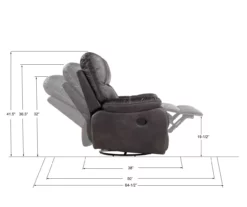 New Albany Dark Graphite Leather Look Micro Suede Swivel Reclining Glider 17 New Albany Dark Graphite Leather Look Micro Suede Swivel Reclining Glider -DHP SHOP 810519941 5