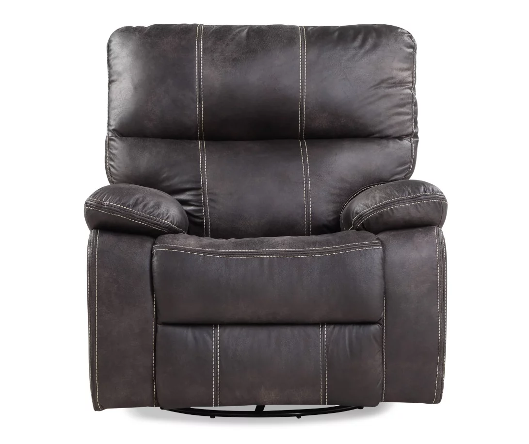 New Albany Dark Graphite Leather Look Micro Suede Swivel Reclining Glider 2 New Albany Dark Graphite Leather Look Micro Suede Swivel Reclining Glider - Image 2