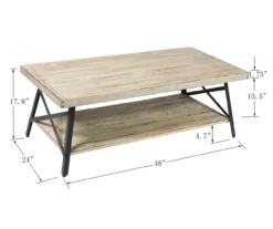 Pomona Whitewash Coffee Table -DHP SHOP 810520051 3