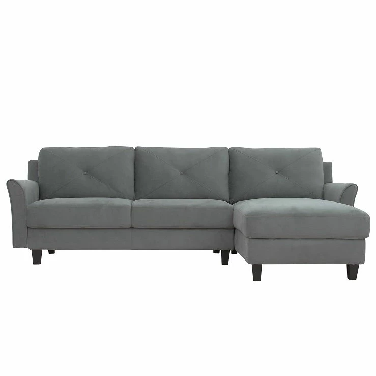Hayward Gray Curved Arm Sectional 1 Hayward Gray Curved Arm Sectional