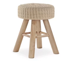 Wooden Leg Upholstered Ottoman