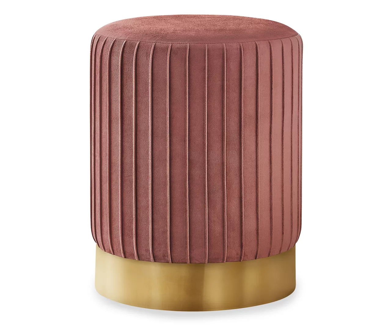 Pleated Velvet Upholstered Ottoman 2 Pleated Velvet Upholstered Ottoman - Image 2
