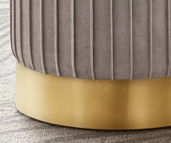 Pleated Velvet Upholstered Ottoman 35 Pleated Velvet Upholstered Ottoman -DHP SHOP 810533425 4