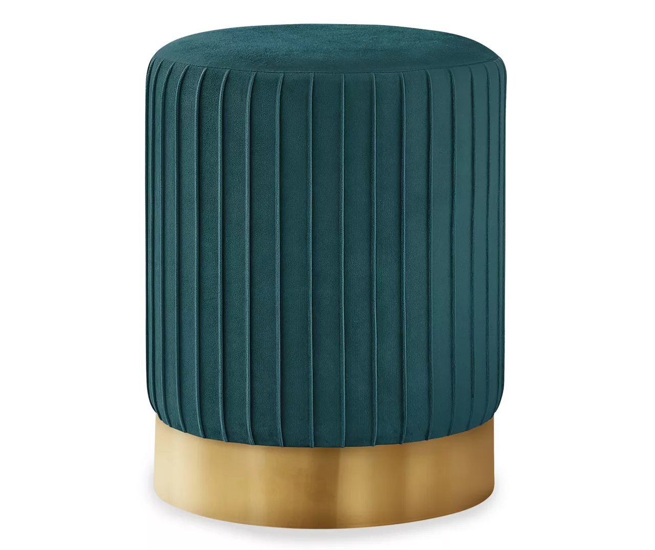 Pleated Velvet Upholstered Ottoman 5 Pleated Velvet Upholstered Ottoman - Image 5