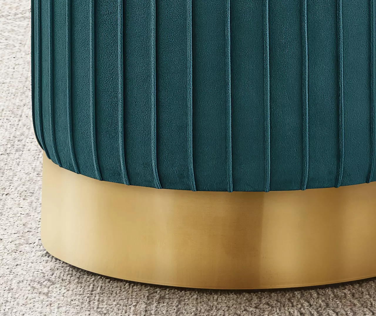 Pleated Velvet Upholstered Ottoman 19 Pleated Velvet Upholstered Ottoman - Image 19