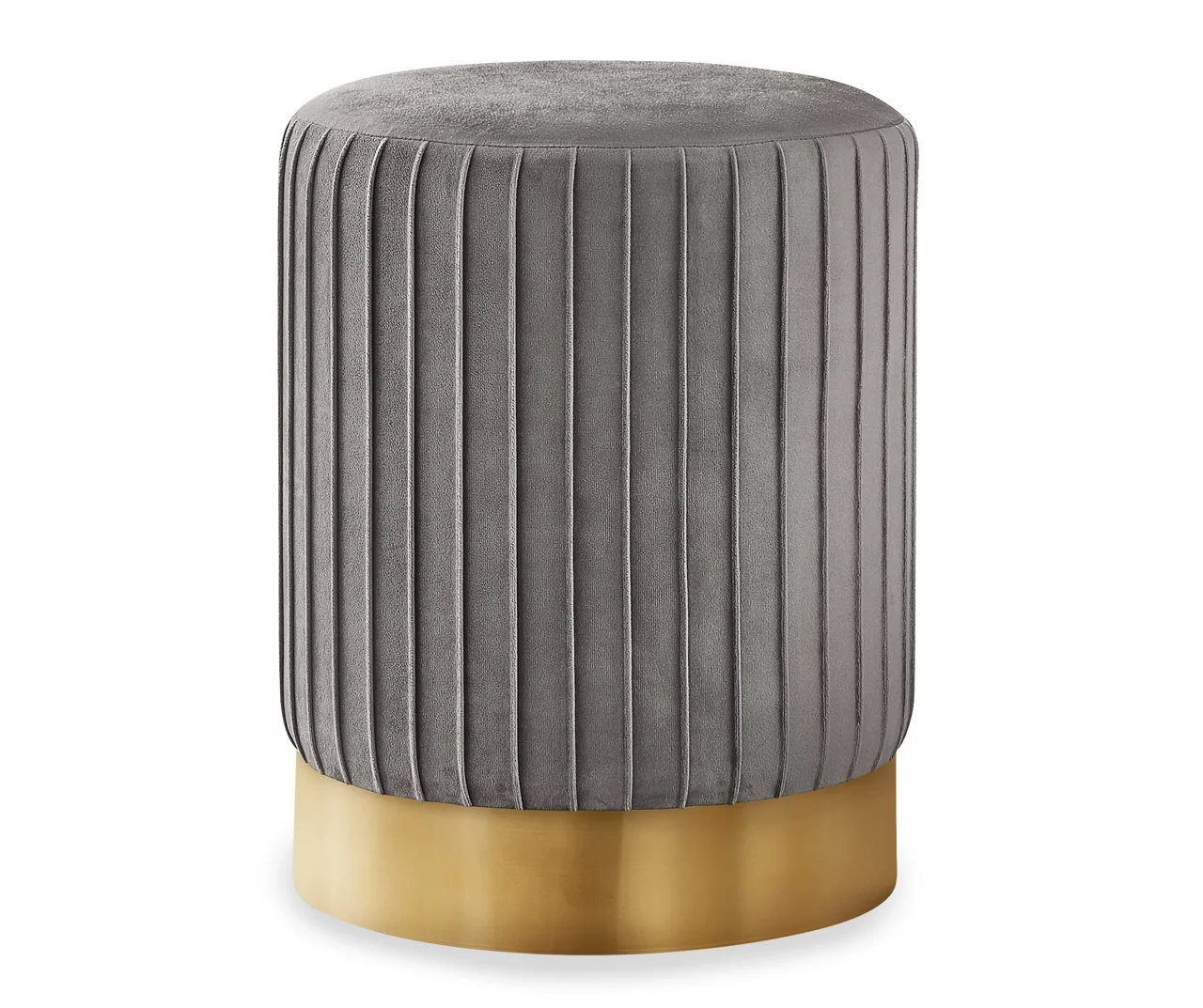 Pleated Velvet Upholstered Ottoman 3 Pleated Velvet Upholstered Ottoman - Image 3
