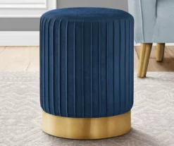 Pleated Velvet Upholstered Ottoman 25 Pleated Velvet Upholstered Ottoman -DHP SHOP 810533428 1