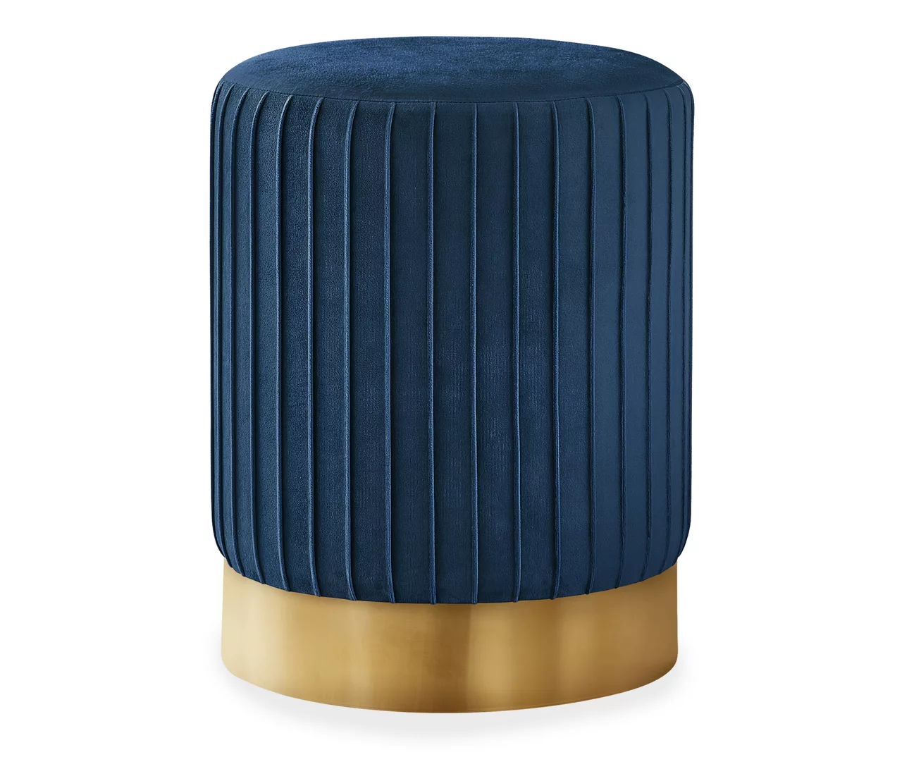 Pleated Velvet Upholstered Ottoman 1 Pleated Velvet Upholstered Ottoman