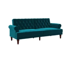 Cassidy Green Velvet Convertible Sleeper Futon -DHP SHOP 810535627 4
