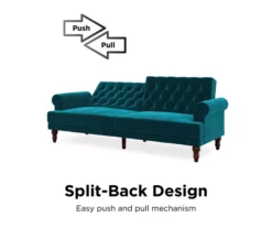 Cassidy Green Velvet Convertible Sleeper Futon -DHP SHOP 810535627 6